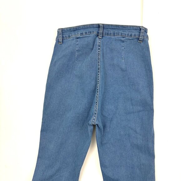 Shein Raw Hem Flare Women's size Medium M Blue Denim jeans - Picture 4 of 4